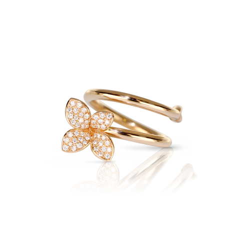 Pasquale Bruni Petit Garden diamonds Rose Gold Ring  Micro Flower