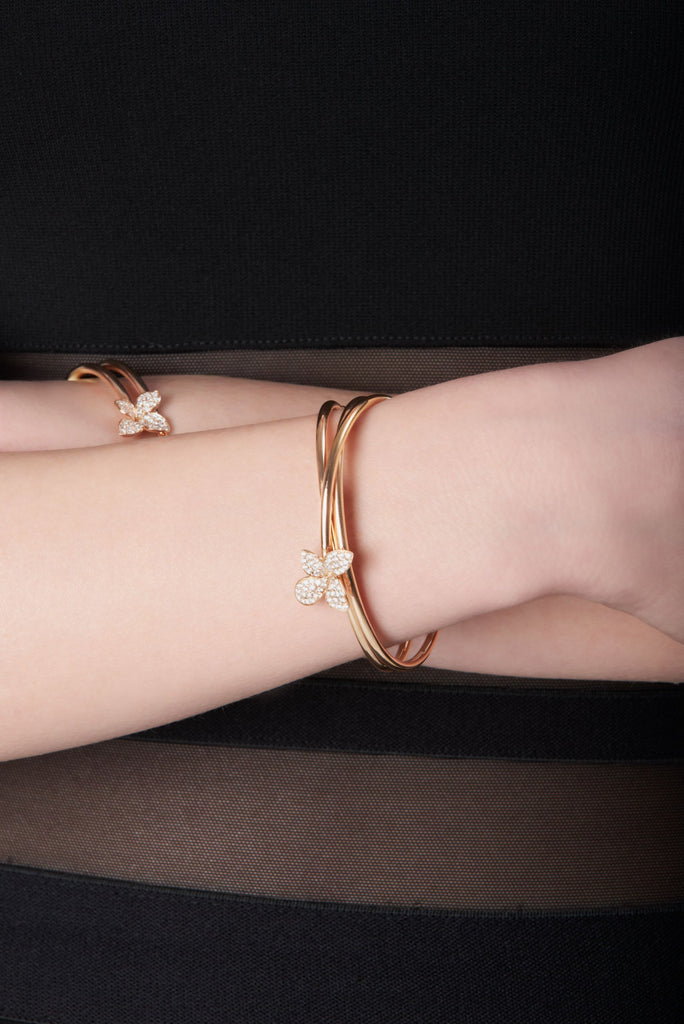 Pasquale Bruni Petit Garden Bracelet in Rose Gold with Diamond -Mirco Flower