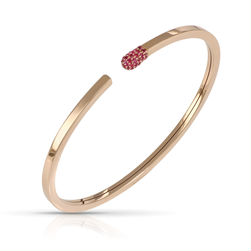 Pasquale Bruni Accendimi Bangle in 18k Rose Gold with Rubies