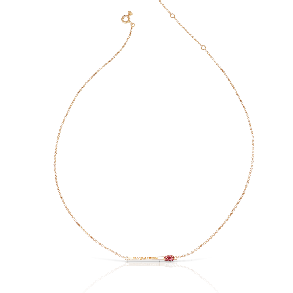 Pasquale Bruni Accendimi Necklace in 18k Rose Gold with Rubies.