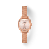 TISSOT LOVELY SQUARE ROSE GOLD PVD QUARTZ WATCH ON BRACELET -20x20mm