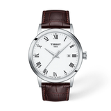 TISSOT CLASSIC DREAM WHITE DIAL QUARTZ WATCH ON LEATHER STRAP