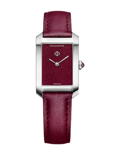 Baume & Mercier Hampton Quartz Red Dial 10673 on Calf Strap