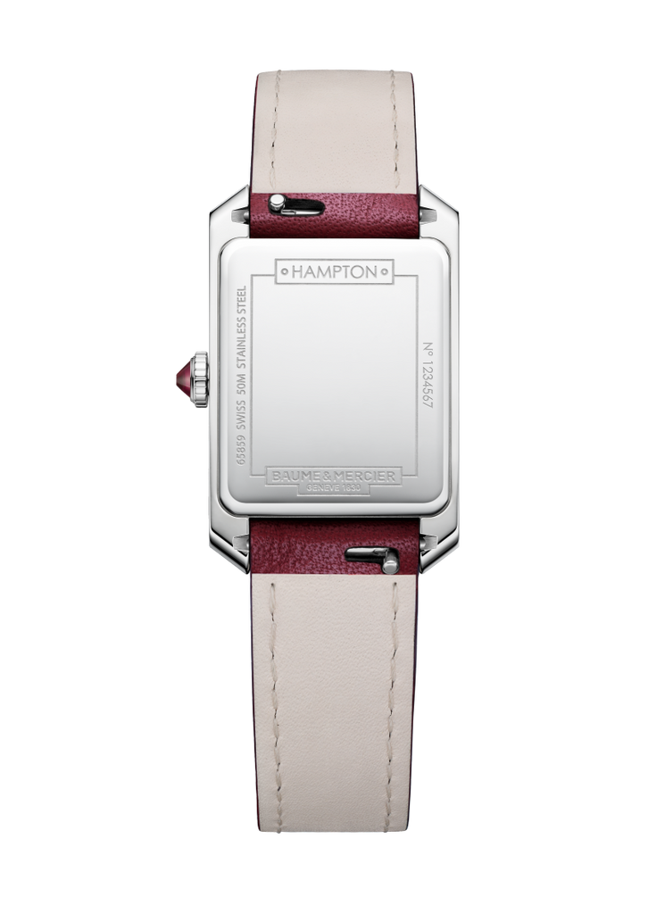 Baume & Mercier Hampton Quartz Red Dial 10673 on Calf Strap