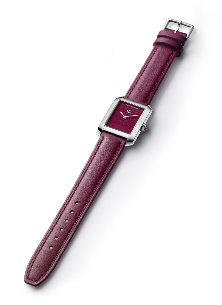 Baume & Mercier Hampton Quartz Red Dial 10673 on Calf Strap