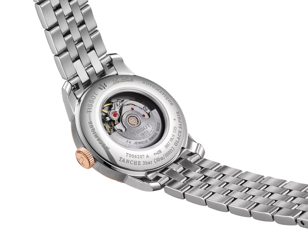 TISSOT LE LOCLE AUTOMATIC LADY -29mm 2 TONES RG DIAMOND DIAL ON BRACELET