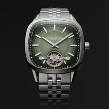 Load image into Gallery viewer, Raymond Weil Freelancer Calibre RW1212 Square Open Heart Green on Bracelet