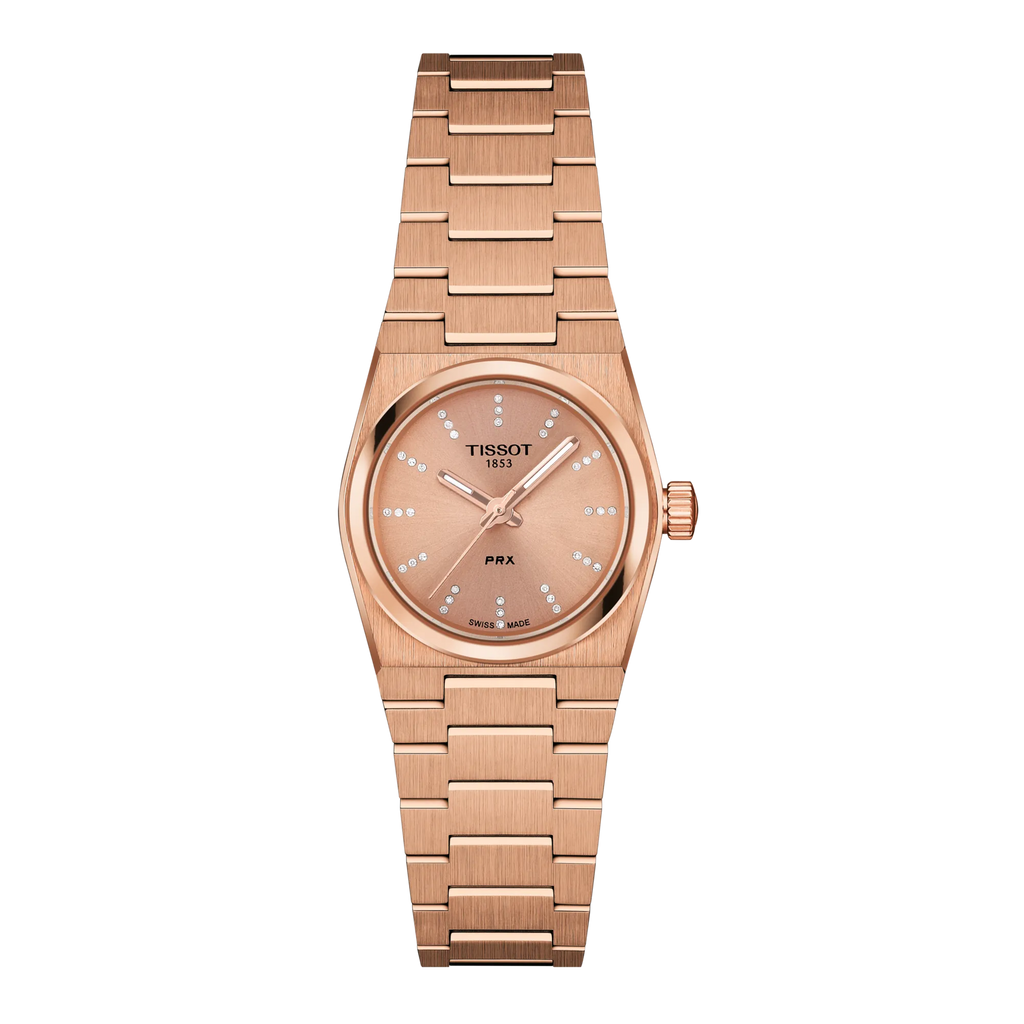 TISSOT PRX QUARTZ ROSE GOLD PVD 25MM WITH DIAMOND