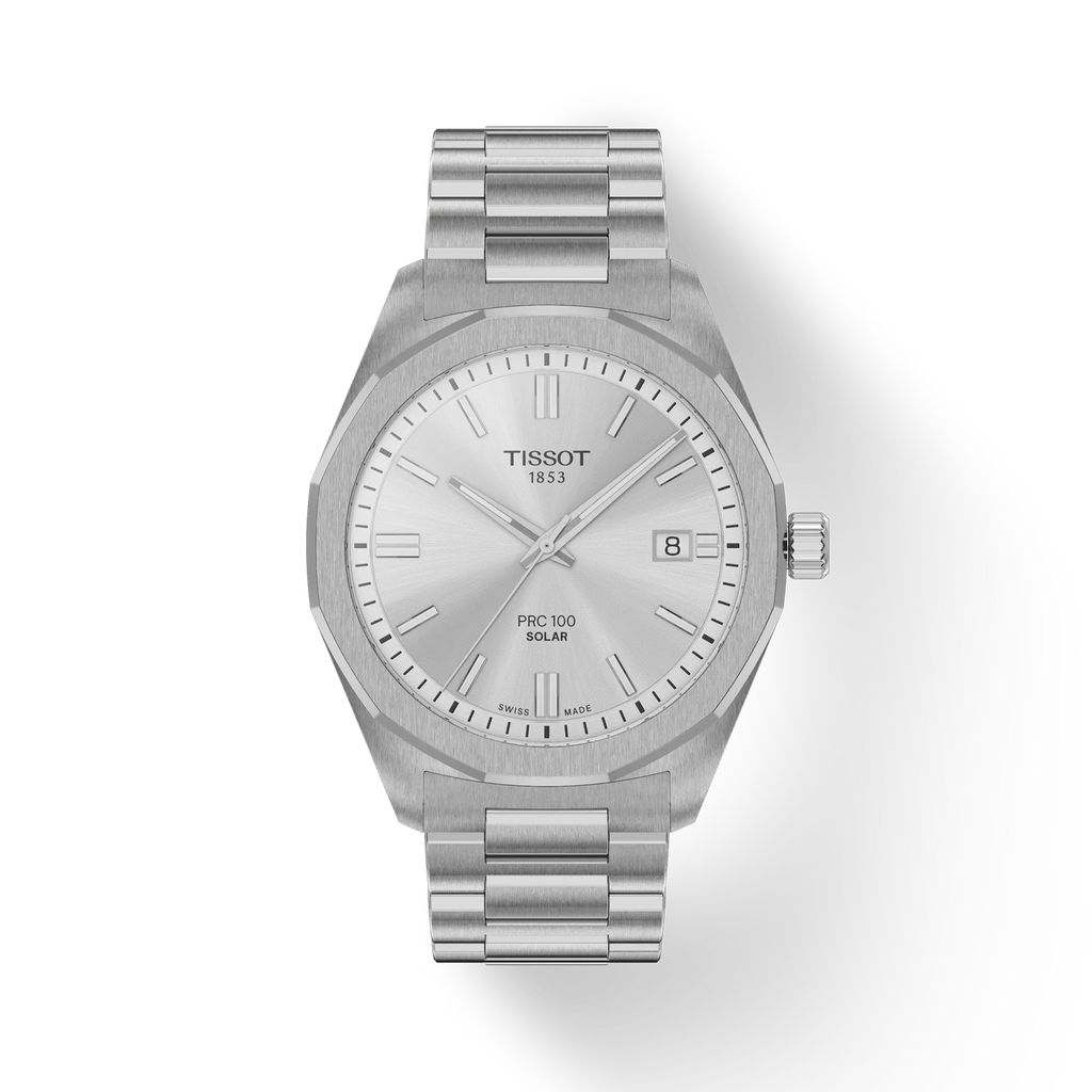 Tissot PRC 100 Solar Quartz 39mm Silver Dial