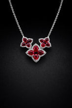 Load image into Gallery viewer, 18k gold Natural Ruby and Diamond Necklace -Clover Style