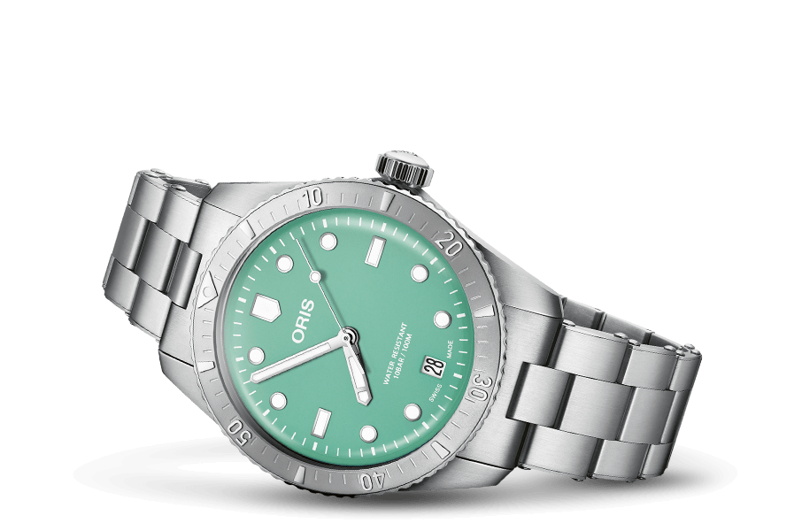 Oris Divers Steel Sixty-Five Cotton Candy Green 38mm Bracelet