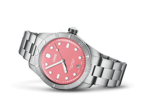 Oris Divers Steel Sixty-Five Cotton Candy Pink 38mm Bracelet