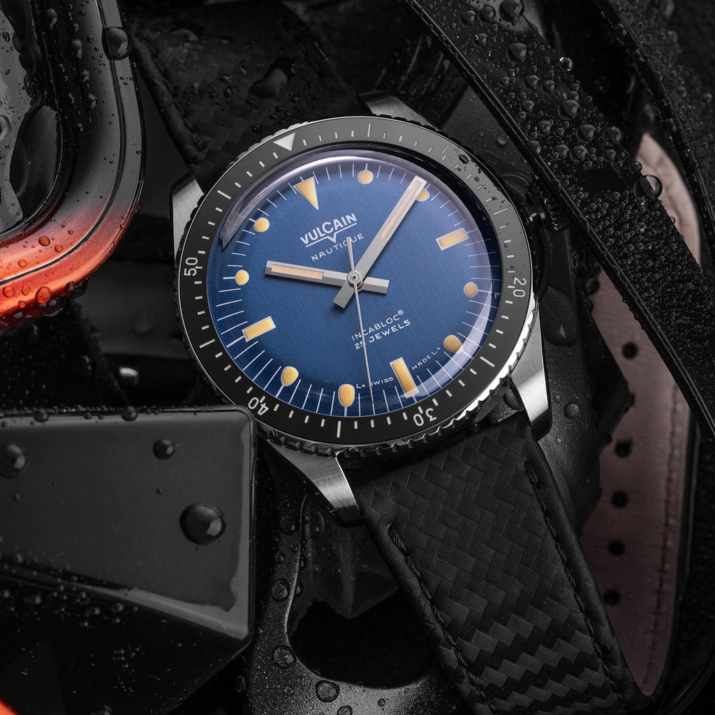 Skindiver Nautique - Blue with Black Rubber Strap