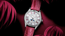 Load image into Gallery viewer, FREDERIQUE CONSTANT CLASSICS ELEGANCE LUNA MOONPHASE MOP ON RED LEATHER STRAP