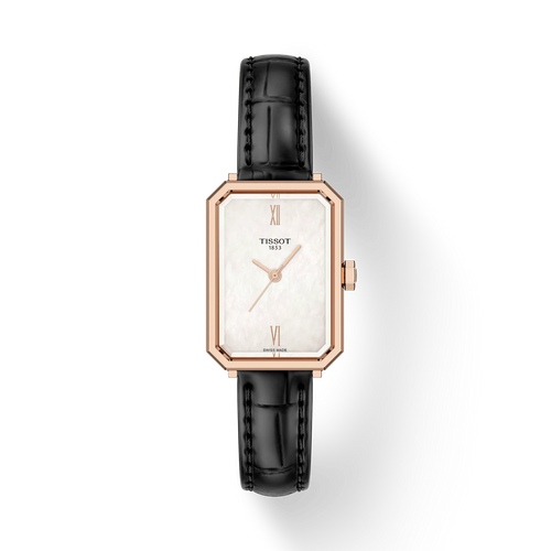 Tissot SRV White Dial Rose Gold PVD on Leather 30 x 21.8mm