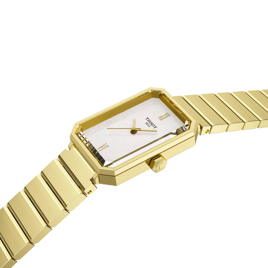 Tissot SRV White MOP Dial 30 x 21.8mm YG PVD