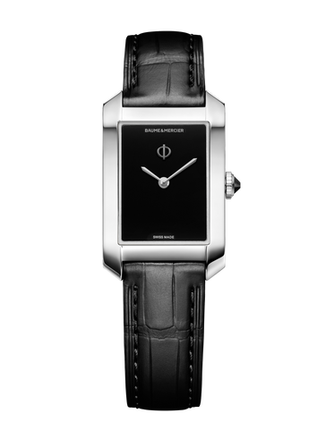 Baume & Mercier Hampton quartz Black Dial 10813 on Leather Strap