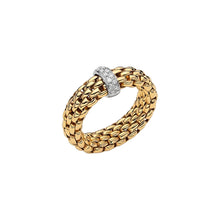 Load image into Gallery viewer, Fope Vendome Yellow Gold Ring with Diamonds in extra small size