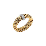 Fope Vendome Yellow Gold Ring with Diamonds in extra small size