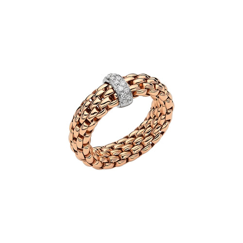 Fope Vendome ROSE Gold Ring with Diamonds in MEDIUM size