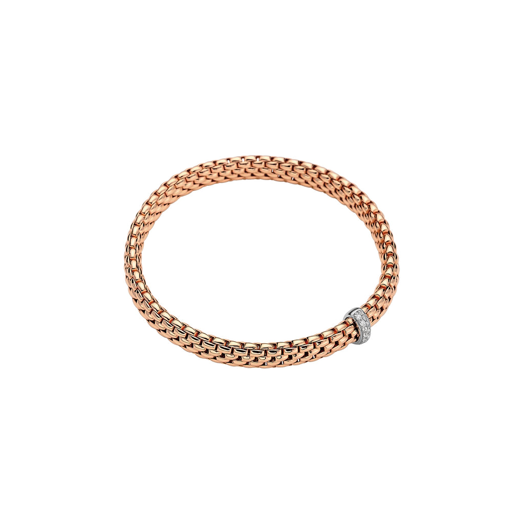 Fope Vendome Rose Gold Bracelet with Diamonds in EXTRA SMALL