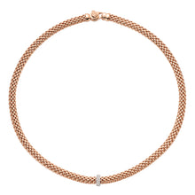 Load image into Gallery viewer, Fope Vendome rose Gold Necklace with White Gold and Diamond Pave