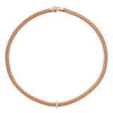 Fope Vendome rose Gold Necklace with White Gold and Diamond Pave