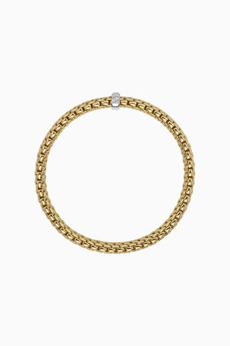 Fope Vendome Yellow Gold Bracelet with Diamonds IN MEDIUM