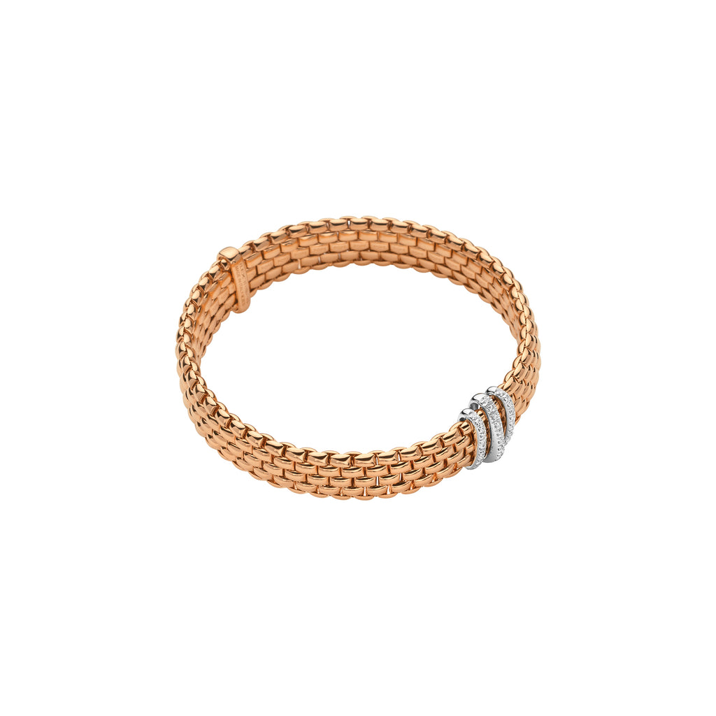 Fope Panorama Rose Gold Bracelet with Diamond Pave in medium