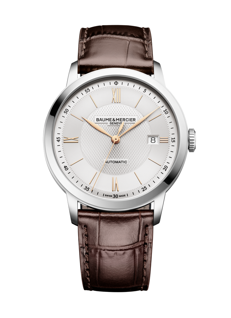 Baume & Mercier Classima 10853 -40mm Automatic Silver Dial on brown leather