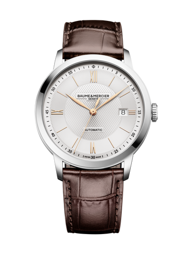 Baume & Mercier Classima 10853 -40mm Automatic Silver Dial on brown leather