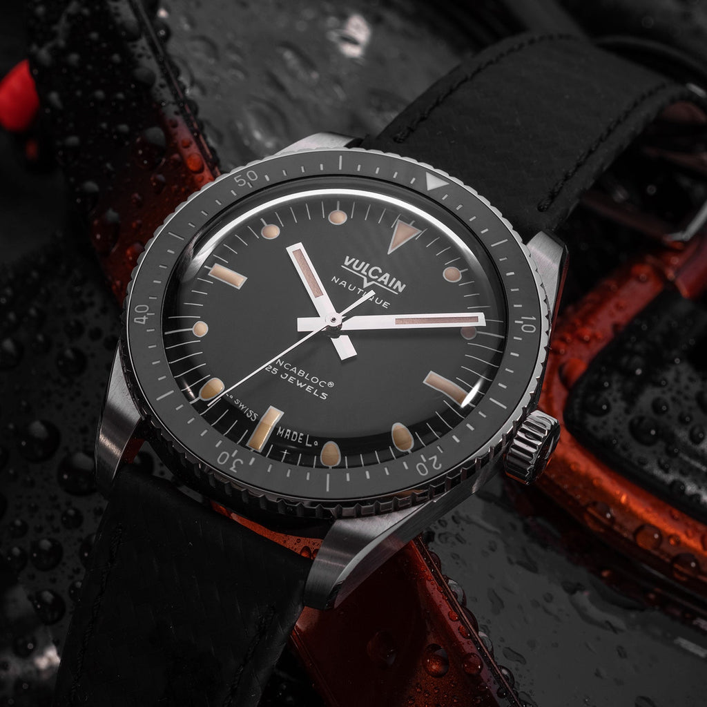 Skindiver Nautique - Black with Brown Leather Strap