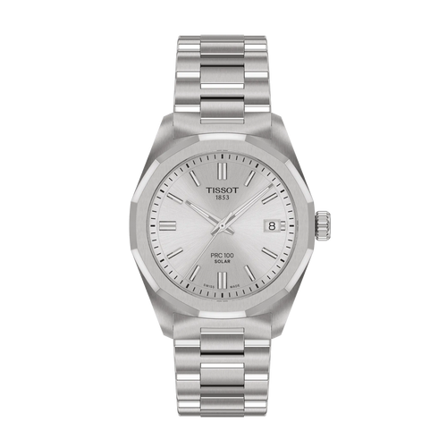 Tissot PRC 100 Solar Quartz 34mm Silver Dial