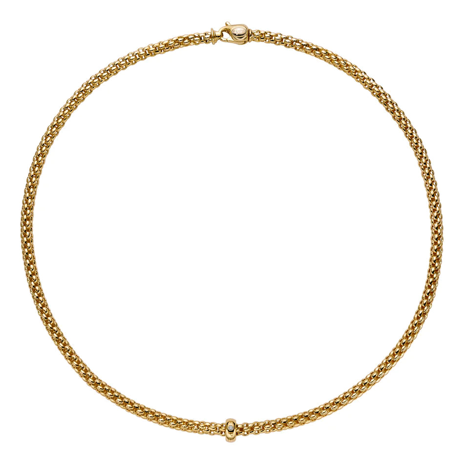 Fope Solo 18k Yellow Gold Necklace with Diamond