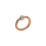 Fope SOLO COLLECTION FLEX'IT ROSE GOLD RING WITH DIAMOND PAVÉ in small size