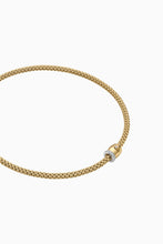 Load image into Gallery viewer, Fope Solo 18k Yellow Gold Necklace with ornamental clasp and diamond pave