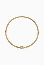 Load image into Gallery viewer, Fope Solo 18k Yellow Gold Necklace with ornamental clasp and diamond pave