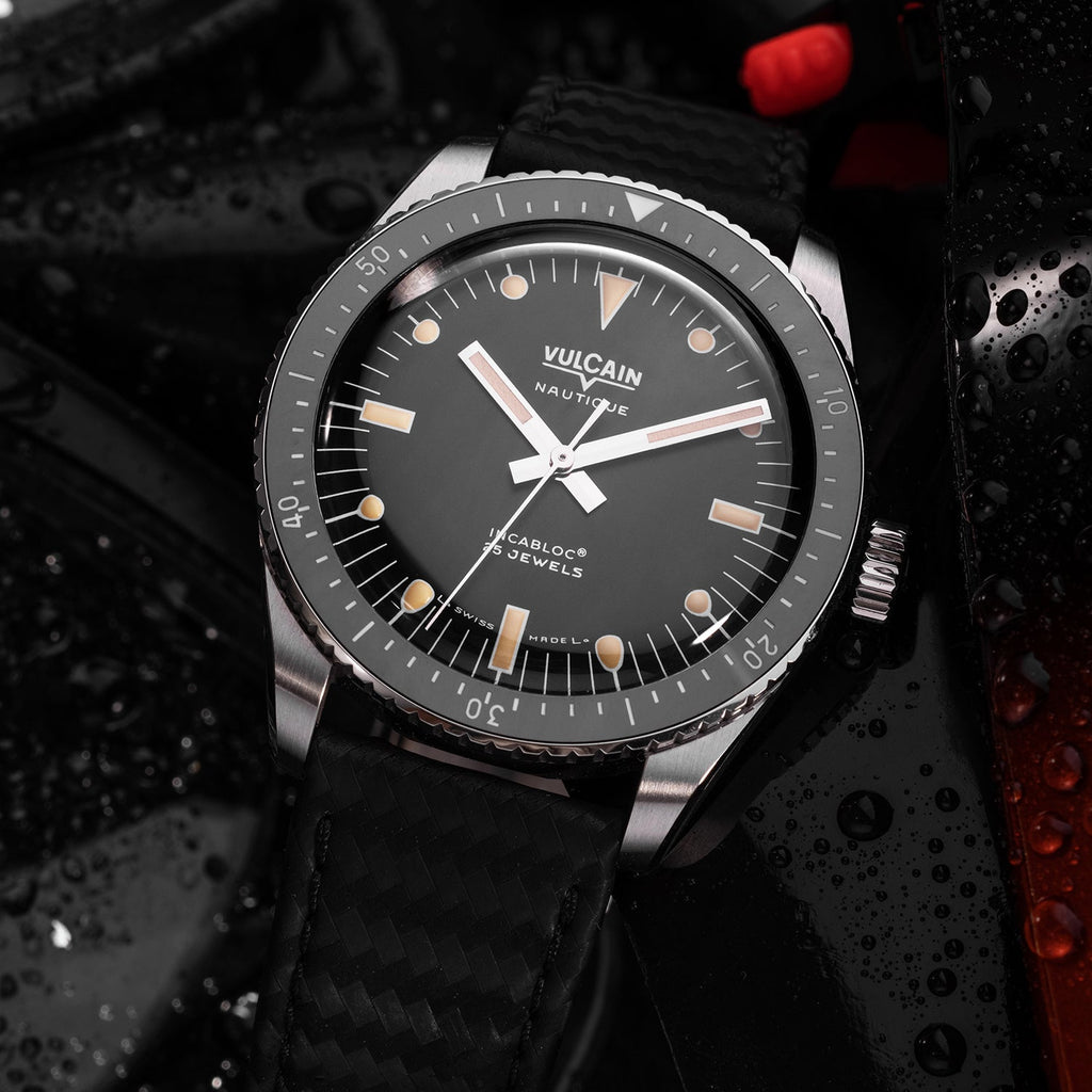 Skindiver Nautique - Black with Brown Leather Strap