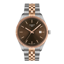 Load image into Gallery viewer, TISSOT BALLADE BROWN DIAL QUARTZ 2 TONES RG 40mm