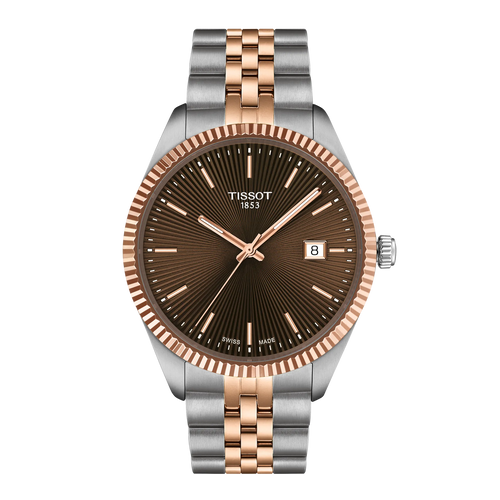 TISSOT BALLADE BROWN DIAL QUARTZ 2 TONES RG 40mm