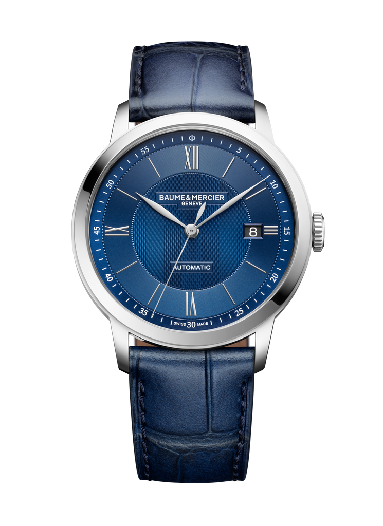 Baume & Mercier Classima 10879 -40mm Automatic Blue Dial on Blue Leather