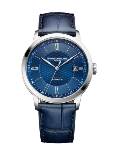 Baume & Mercier Classima 10879 -40mm Automatic Blue Dial on Blue Leather