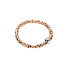 Load image into Gallery viewer, EKA COLLECTION FLEX&#39;IT ROSE GOLD BRACELET WITH WHITE GOLD RONDEL AND DIAMONDS IN MEDIUM SIZE