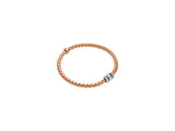 Fope Eka Rose Gold Bracelet with three white rondels and diamond in extra small size