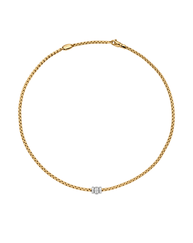 Fope Eka Yellow Gold Necklace with White Gold and Diamond Pave
