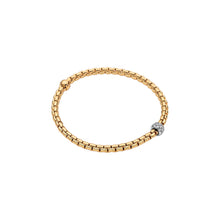 Load image into Gallery viewer, Fope Eka Yellow Gold Bracelet with White Gold and Diamond Small