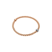 Load image into Gallery viewer, Fope Eka Rose Gold Bracelet with White Gold and Diamond Small