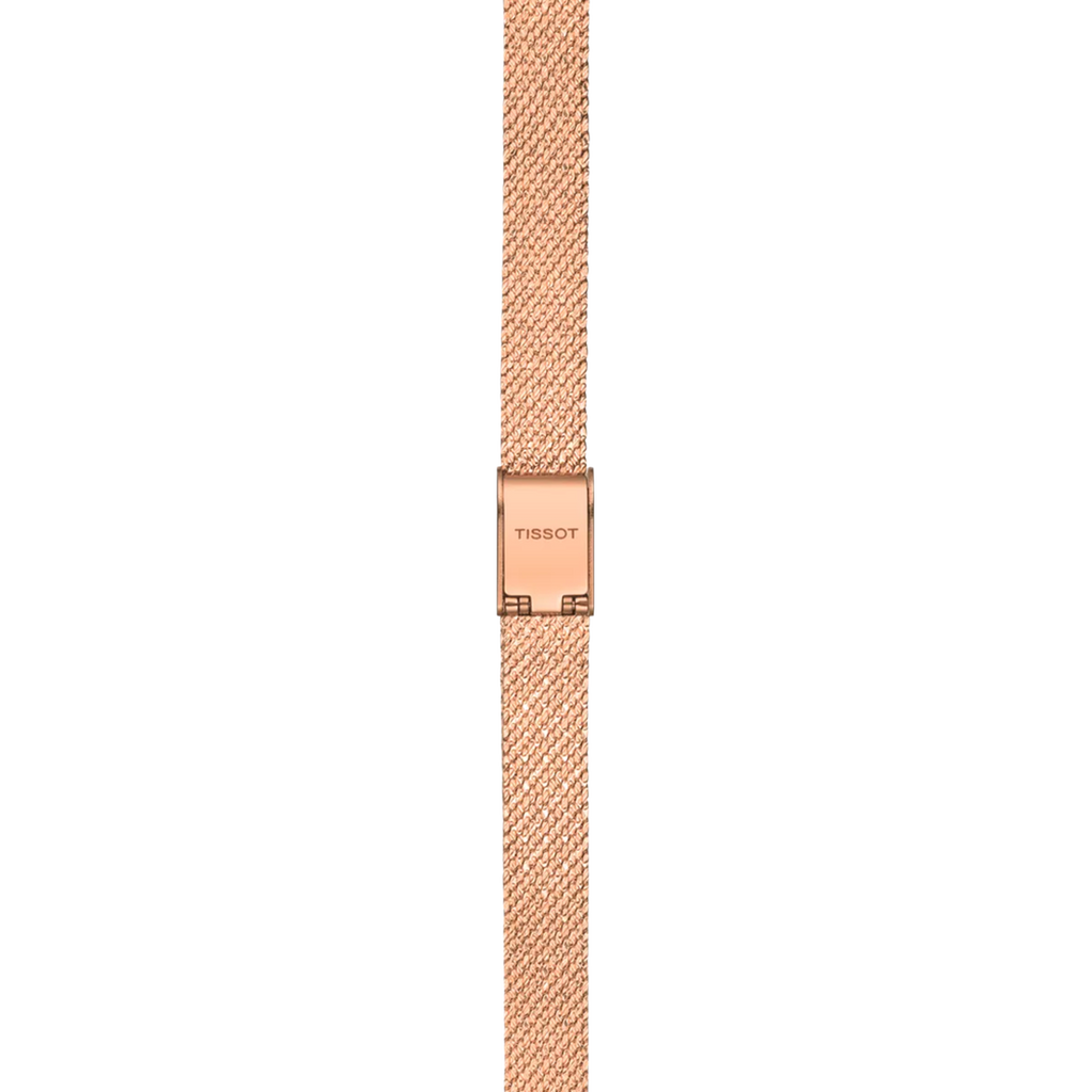 TISSOT LOVELY SQUARE ROSE GOLD PVD QUARTZ WATCH ON BRACELET -20x20mm