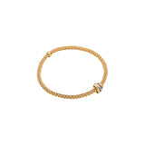 Fope Prima Yellow Gold Bracelet with 3 tones gold rondels in small size