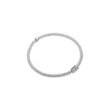 Fope Prima White Gold Bracelet with white gold pave diamond rondels in small size